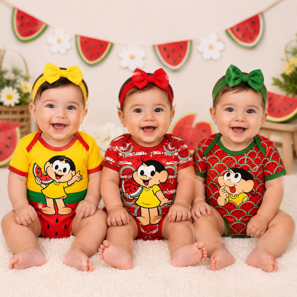 Body Bebê Infantil Magali Mêsversário Temático Super Confortável Linha Premium Promoção Envio Rápido