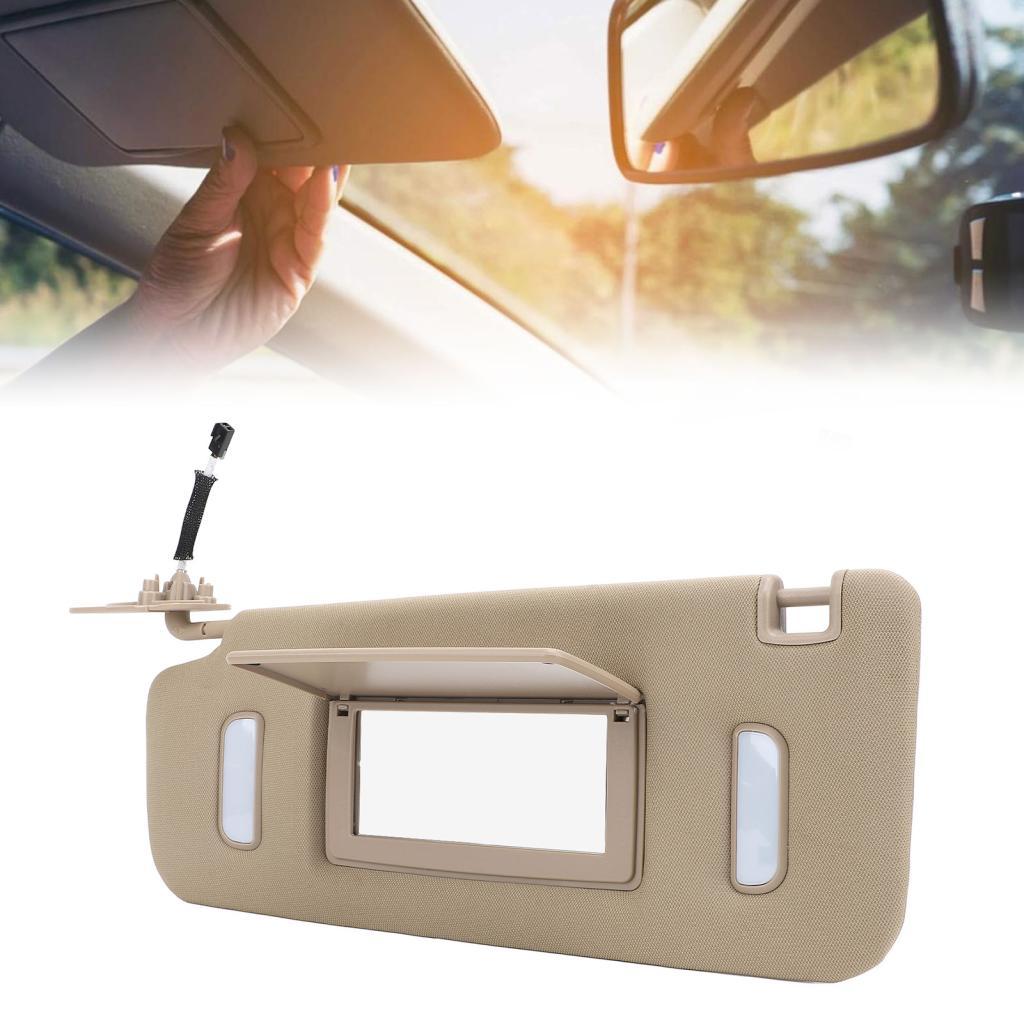 Toolgoing-BR Placa de blindagem bege com viseira solar lateral com espelho de maquiagem para modelos de veículos HD