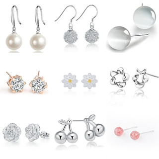 50 brincos originais de prata 925, adequados para mulheres, acessórios de joalheria coreana 45BN 8B3W