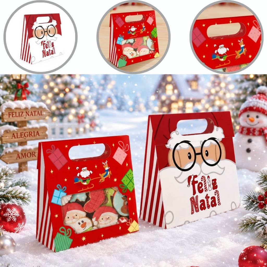 10 SACO LEMBRANCINHA NATAL C/ VISOR E ALÇA 13X5X13 DIVERTIDO 6264 ( NATAL IDEIA 2026 )
