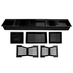 Calha Úmida Gourmet Canal Organizador Escorredor 120cm Preta