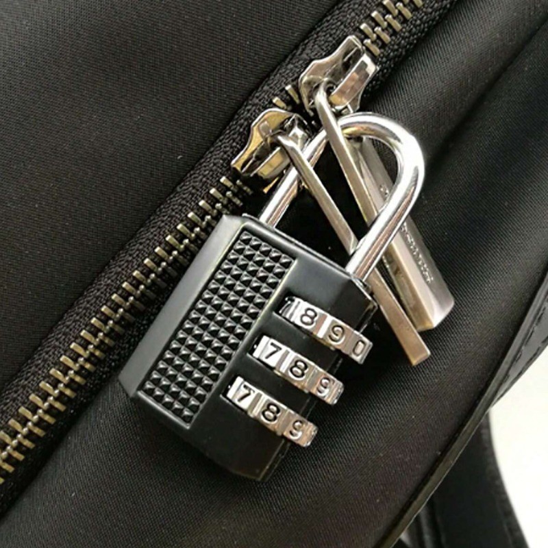 27mm Cadeado 3 Digitos Código Combinação com Senha Armario Mala de Viagem Preto \ Prato