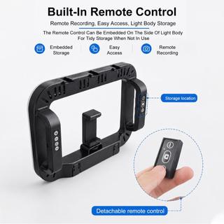Preenchimento de luz RGB portátil portátil com controle remoto e clipe de telefone temperatura de cor ajustável para