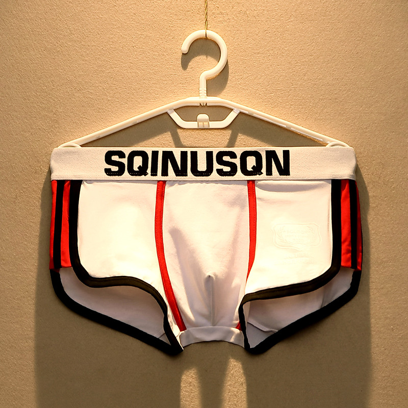 Roupa interior masculina respirável puro algodão boxer impresso U convexo bolsa juventude única na moda esportes boxer S