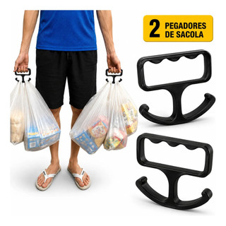 Kit 2 Pegador Suporte De Sacolas Alça Ergonômica