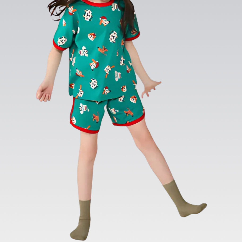 Conjunto HERING Infantil Menina Blusa Shorts Estampado Original