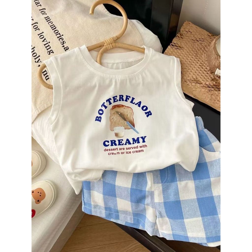 100% algodão crianças colete camiseta verão dos desenhos animados impressão meninos meninas roupas infantis bebê sem man