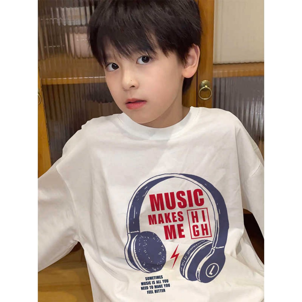 Crianças puro algodão de manga comprida camiseta outono médio grande crianças dos desenhos animados impresso solto camis