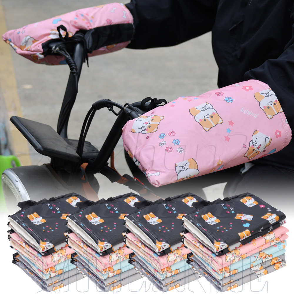 Capa Para Alça De Motocicleta-Espessada , À Prova De Vento-Scooter , Moto , Bicicleta-Forro De Pelúcia De Inverno Luvas