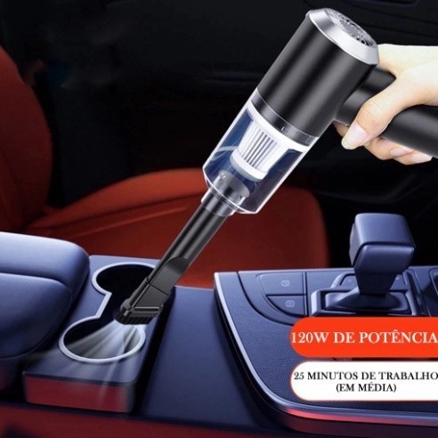 Mini preto  Aspirador de Pó Portátil Automotivo Casa Sem Fio 3 em 1 Recarregável Potente 6000Pa