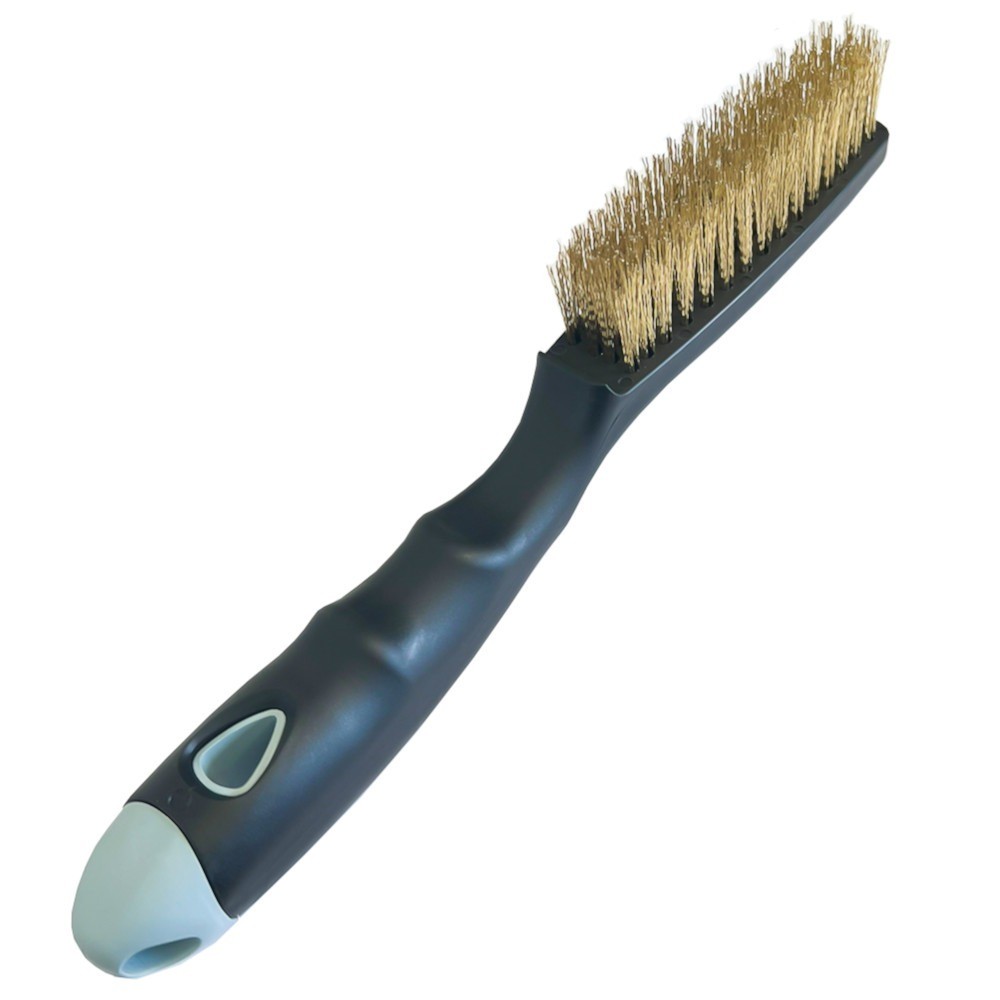 Escova de aço manual com 4 fileiras cabo plástico - Compel