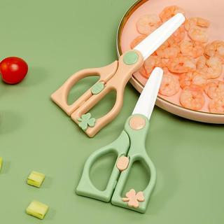 Tesoura de suplemento alimentar para bebês, tesoura de comida para bebê, trava de segurança, portátil, tesoura de cerâmi
