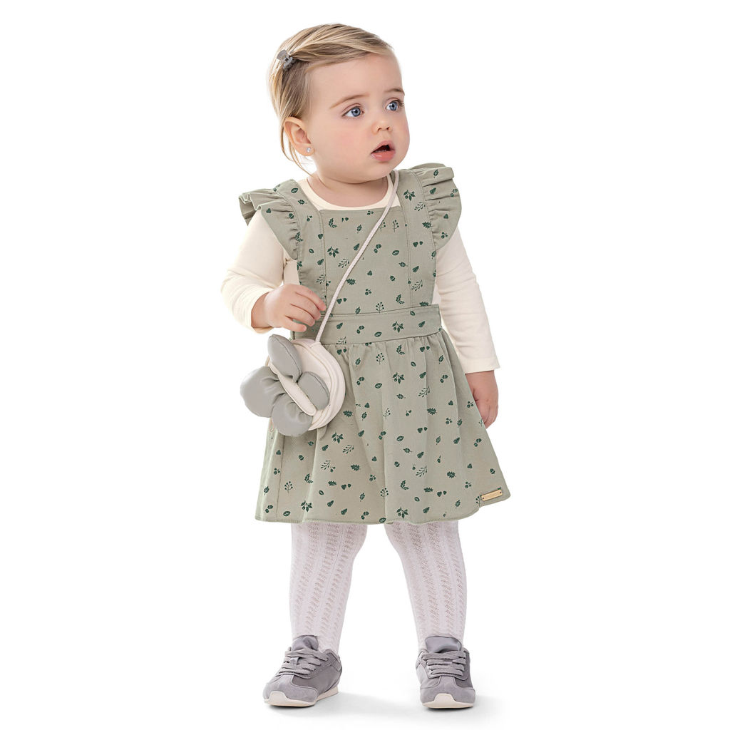 Conjunto Bebê Menina Veludo Colorittá Verde