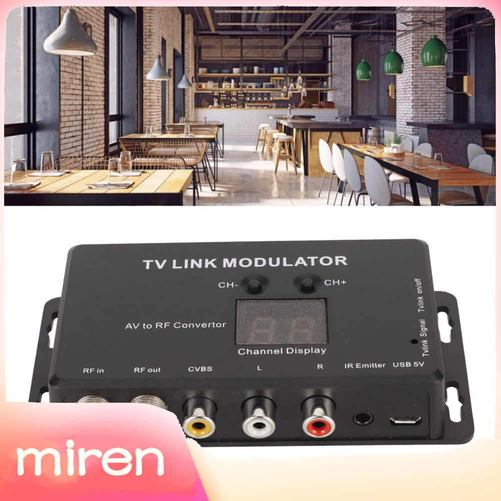 Miren.br Modulador de link de TV Conversor AV para RF profissional com cabo USB para decodificadores de fonte A V com