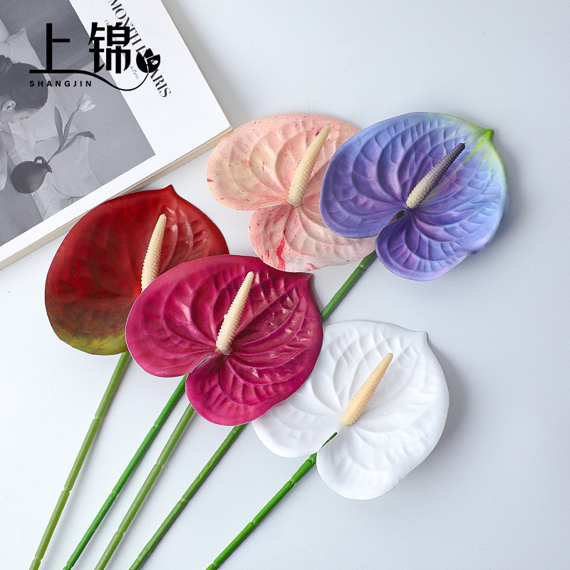 Simulação de impressão 3D palma vermelha véspera de ano novo Material de flor balde da sorte buquê materiais florais loj