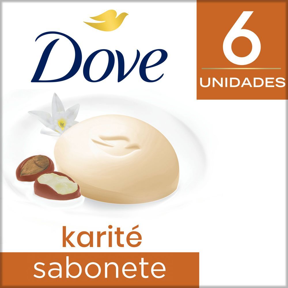 Sabonete em Barra Dove Delicious Care Karité e Baunilha Hidratante 6 Unidades