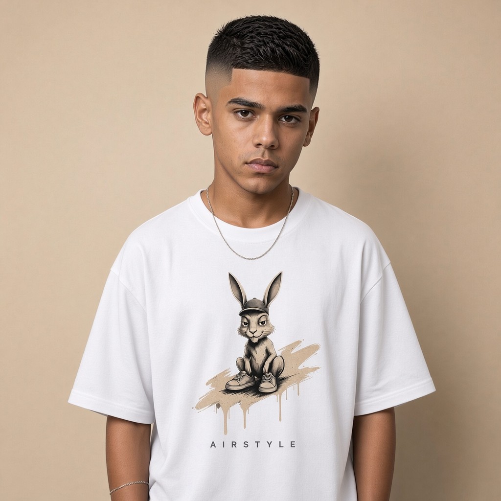 Camiseta Infantil e Jovem Estampada Coelho Com Tenis 100% Algodão Premium Criança Personalizada Unissex Blusa Jovem