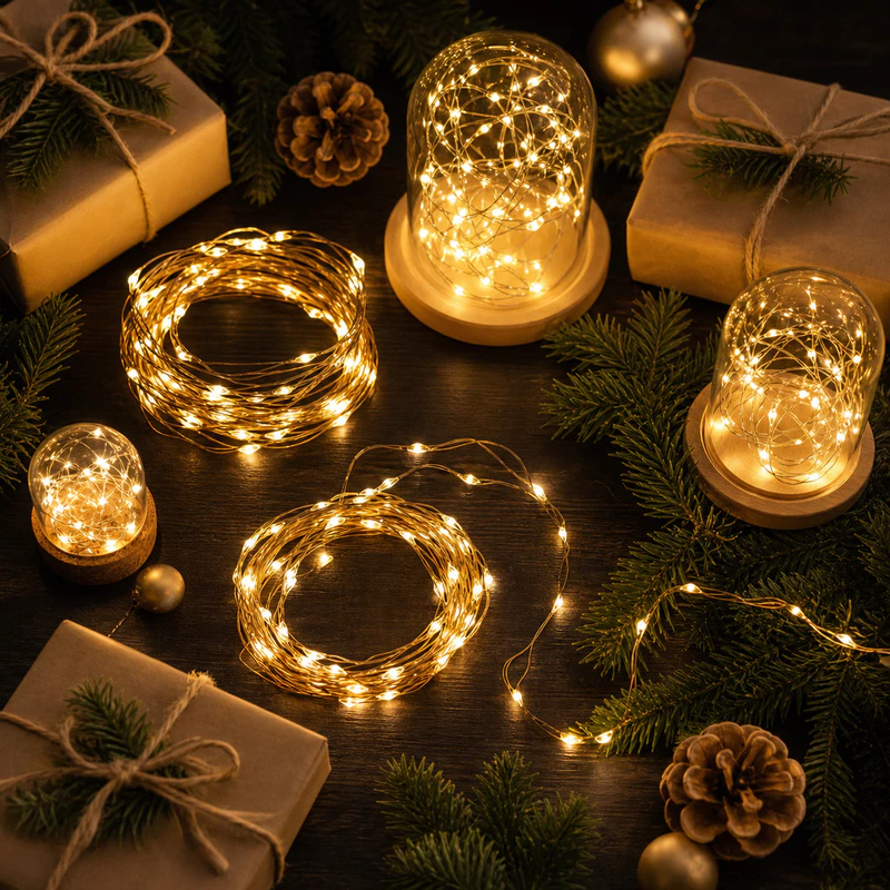 Kit 30 Fios de Fada LED 2 Metros para Decoração de Festa e Ambiente — foto 2