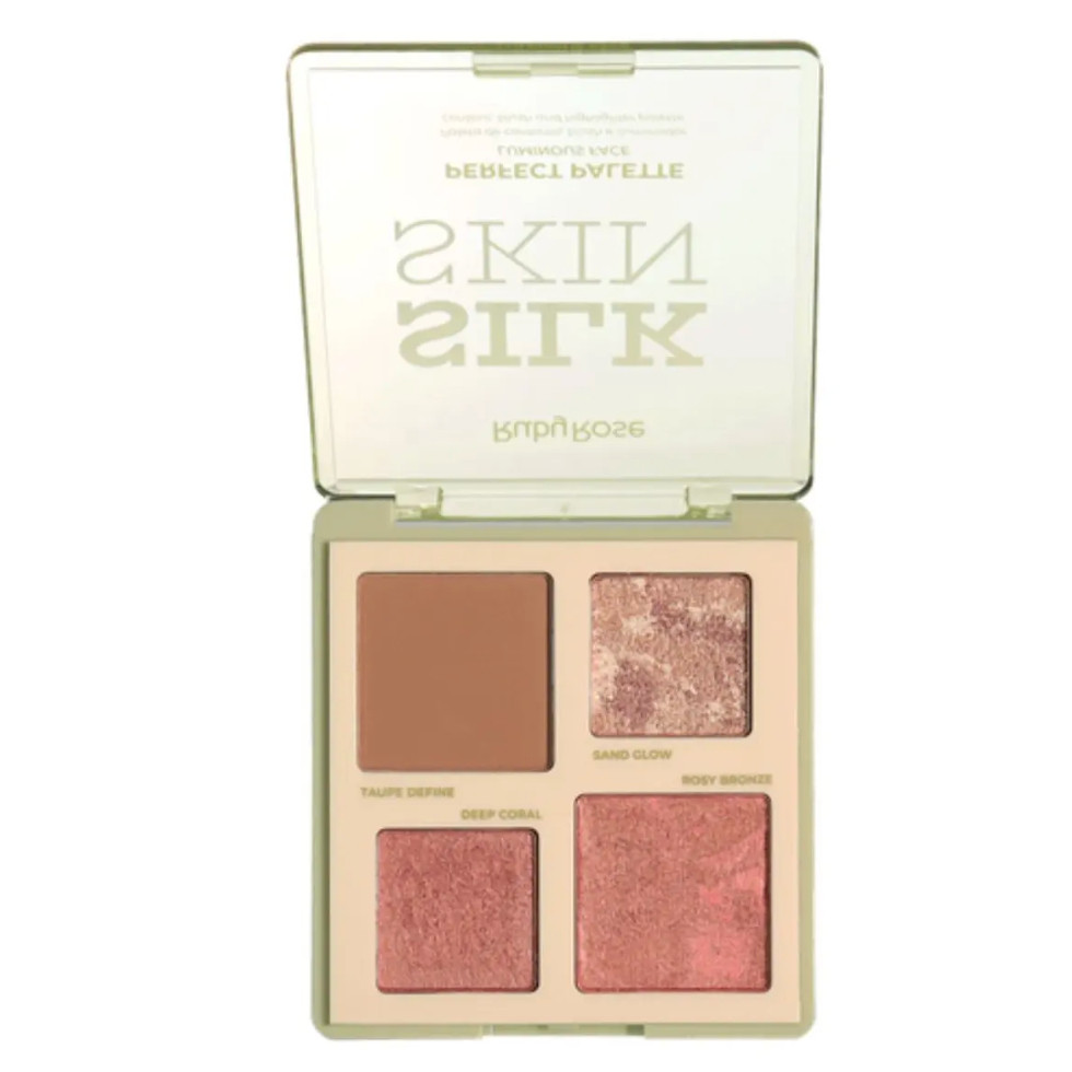 Paleta Contorno Blush Iluminador Ruby Rose Gold Sparkle | Luminous Face Silk Skin