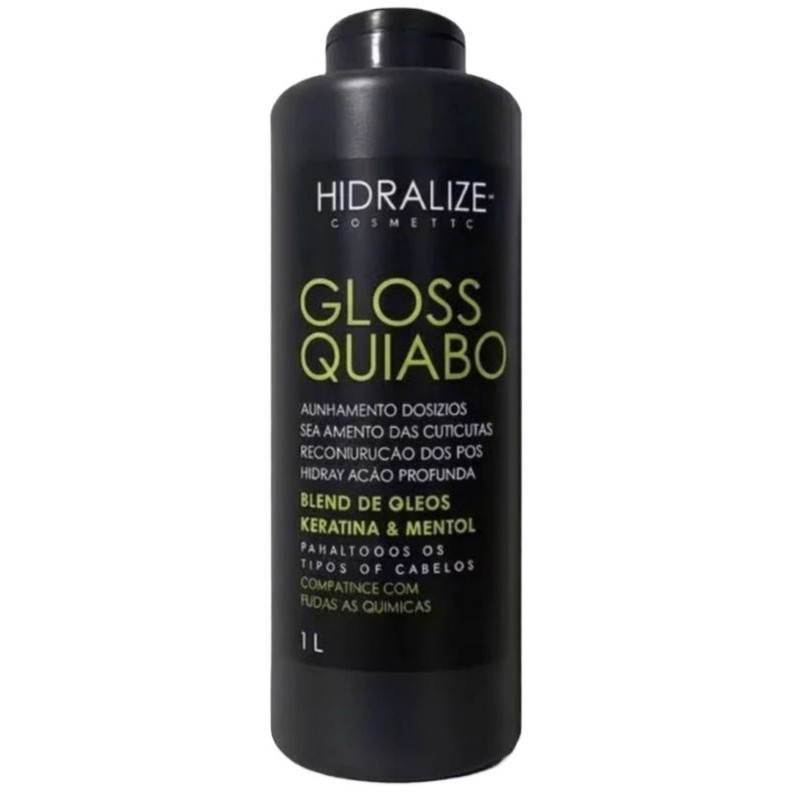 Gloss Quiabo Hidralize 1L – Reconstrução com Keratina, Blend de Óleos e Mentol