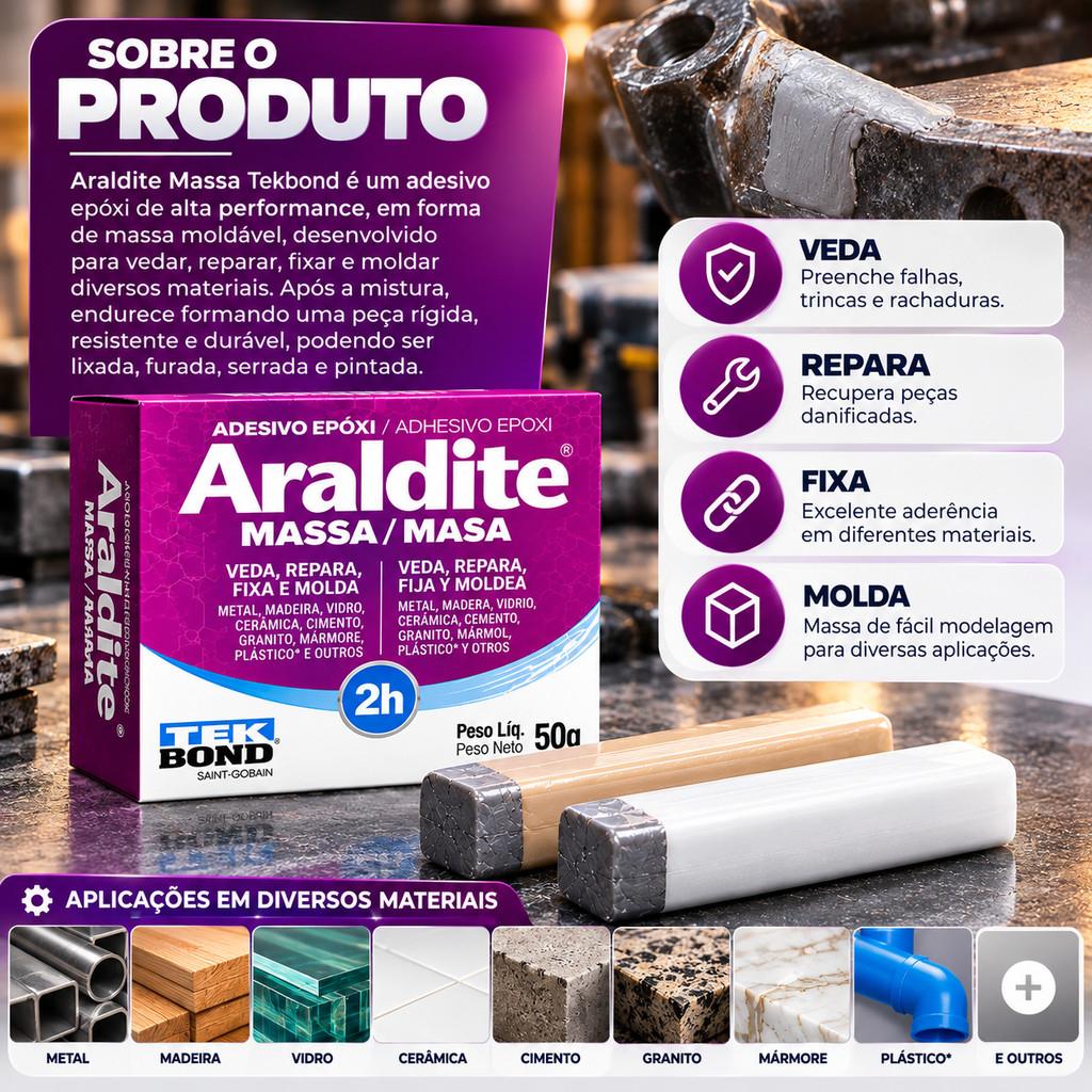 Durepoxi Massa Epóxi 50g Premium Tekbond — imagem 2 de 2