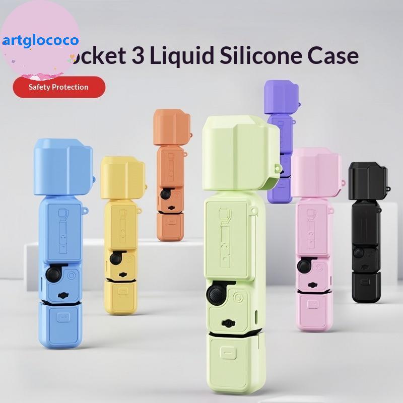 Artglococo 1PC Capa De Silicone Para OSMO Pocket 3 Anti-Queda Risco Lente Protetor De Tela Profissional Vlogger Câmera A