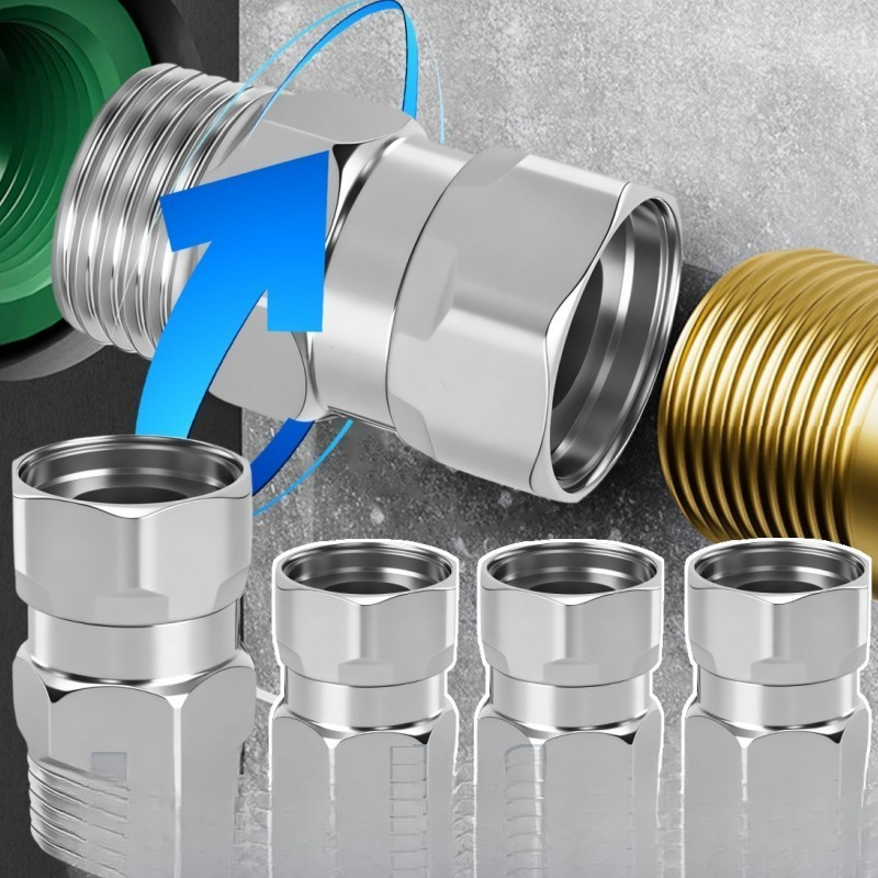 Conector De Válvula Angular De Aço Inoxidável De 1/4 "-Para Tubo De Água De Encanamento-360 ° Adaptador Giratório Encaix
