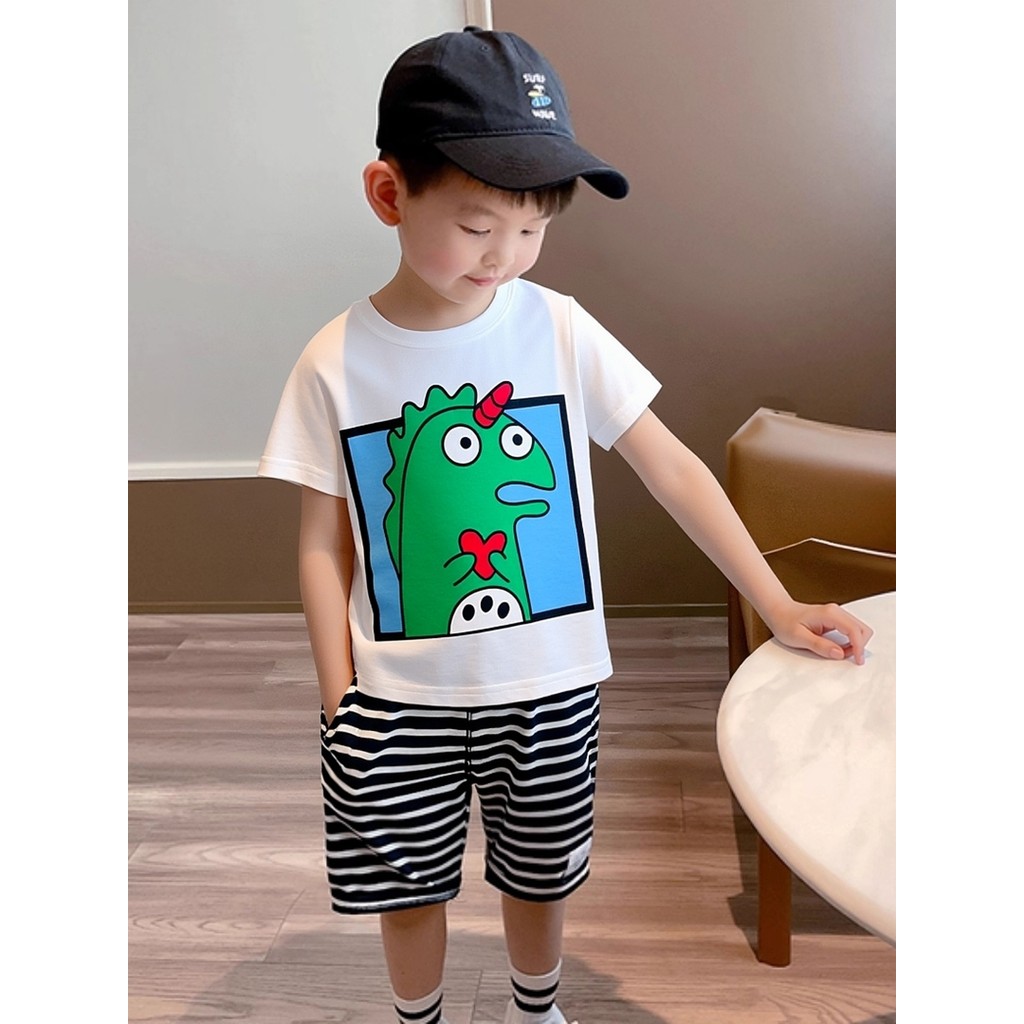 Comércio exterior versão coreana roupas infantis 2026 verão novo estilo meninos puro algodão dos desenhos animados camis