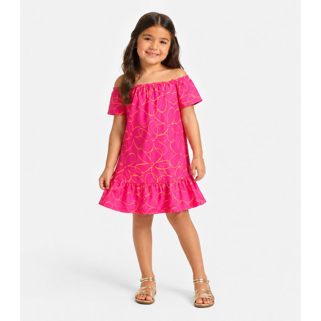 Vestido Infantil Estampado Infinita Cor Rosa · foto 2