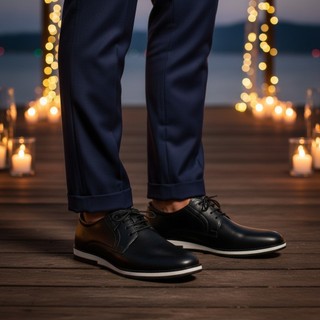 Sapato Social Clássico Oxford Masculino Elegante Palmilha EVA Confortável Solado de Borracha Antiderrapante