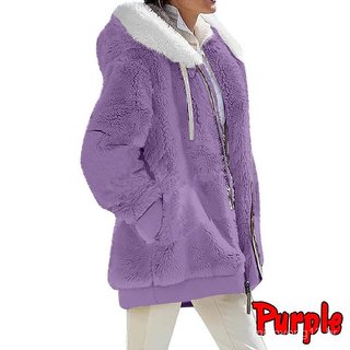Pronto estoque 2025 venda quente novo estilo outono inverno solto pelúcia zíper jaqueta com capuz feminina.
