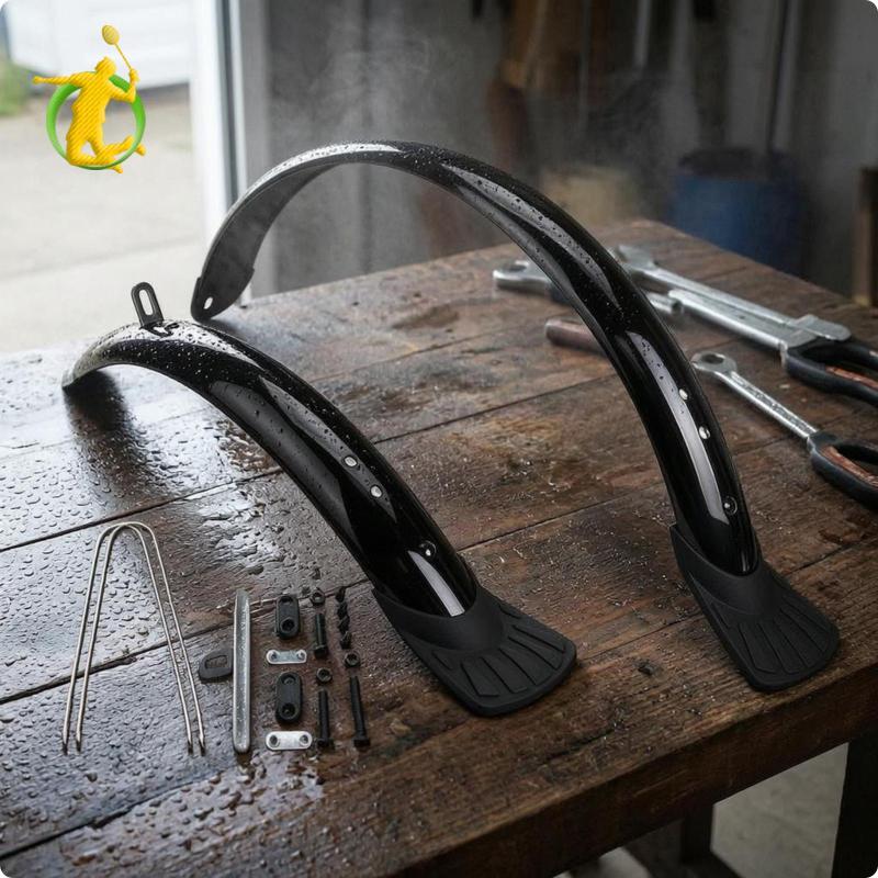 [Asiyy] Par De Guarda-Lamas Preto Engenharia Material Sintético Montagem De Duas Rodas