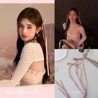 Ju Jingyi mesmo estilo Super longo fita arco grampo de cabelo rabo de cavalo acessórios para o cabelo estilo Ballet Hair