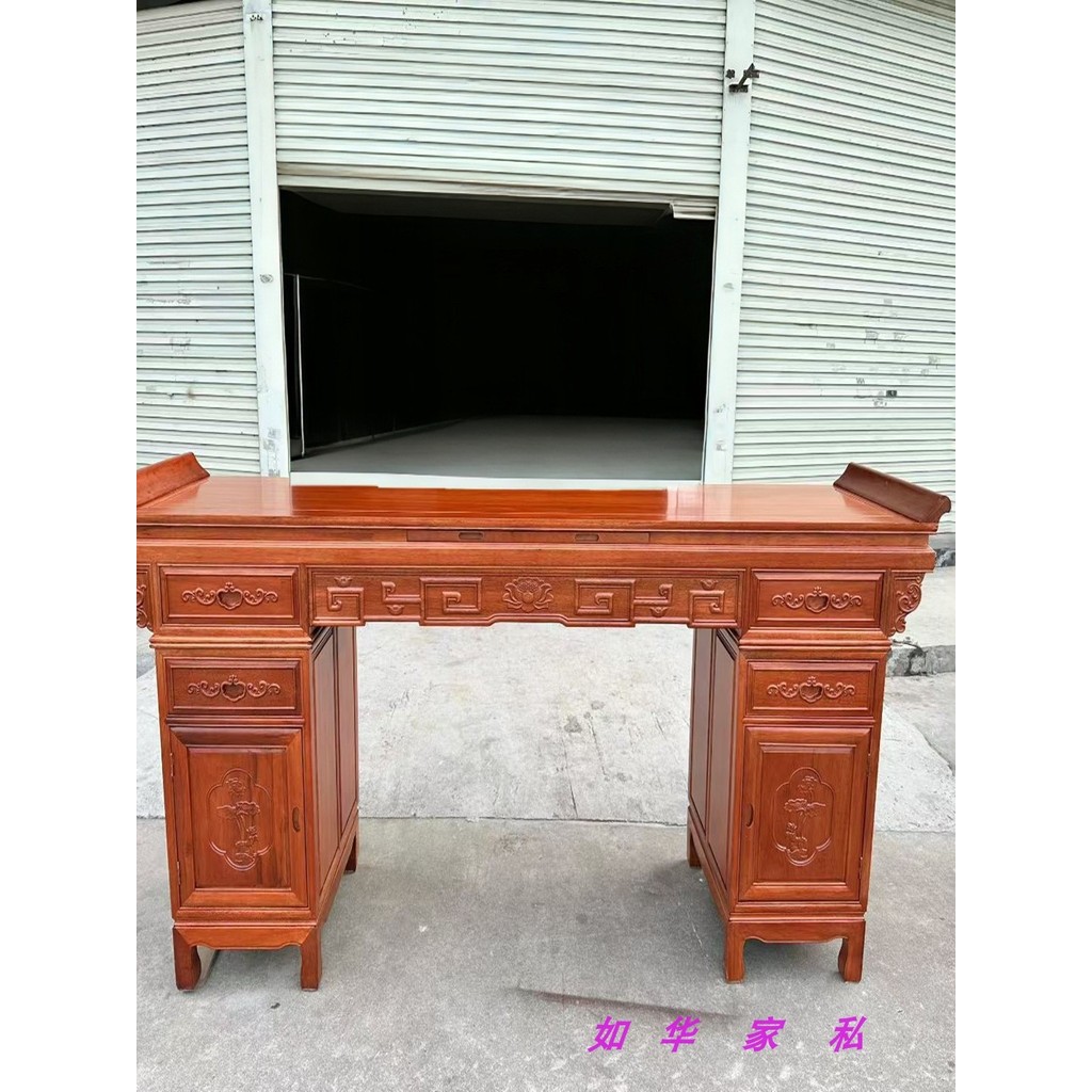 Mesa deus de madeira com grade de abacaxi importada para mesa Mesa de Buda de madeira maciça Mesa de Deus de ponte domés