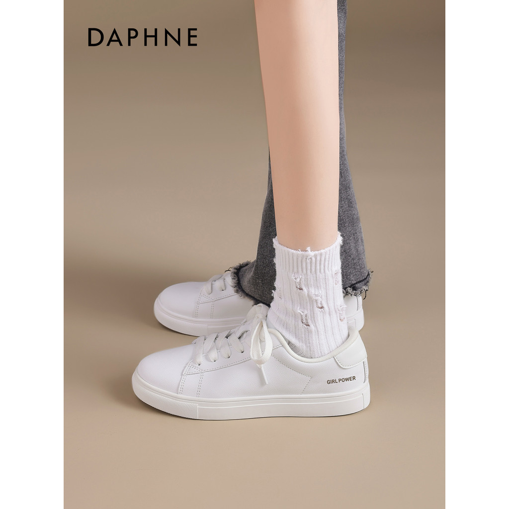 Daphne sapatos brancos planos femininos não cansados pés 2026 novo estilo outono All-Match gigante sapatos de boa aparên