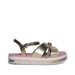 Sandália Infantil Molekinha Flatform Metalizada Dourado