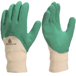 Luva de algodão revestida em látex corrugado verde G - LA50009 Delta Plus