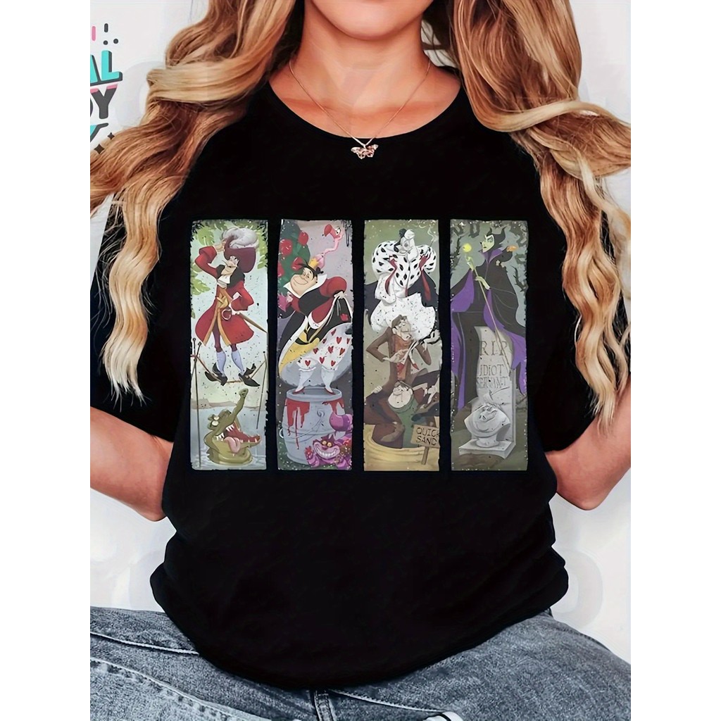 Camiseta Feminina Disney Villains Malévola Cruella Unissex Shirt Oversized 100% Algodão