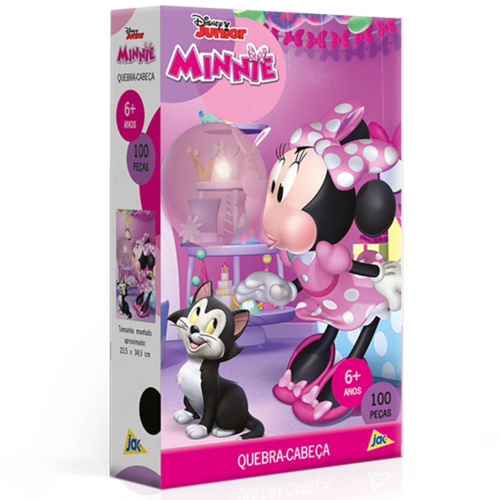 QUEBRA CABEÇA MINNIE MOUSE 100 PEÇAS TOYSTER PUZZLE DISNEY FILME DESENHO CRIANÇA