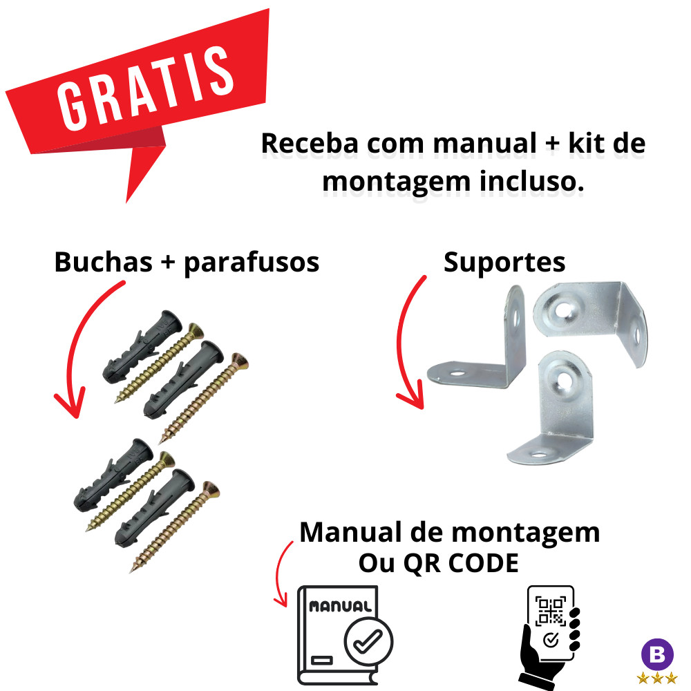 Rack Suspenso Nicho Prateleira para tv Sala Quarto — imagem 2 de 2