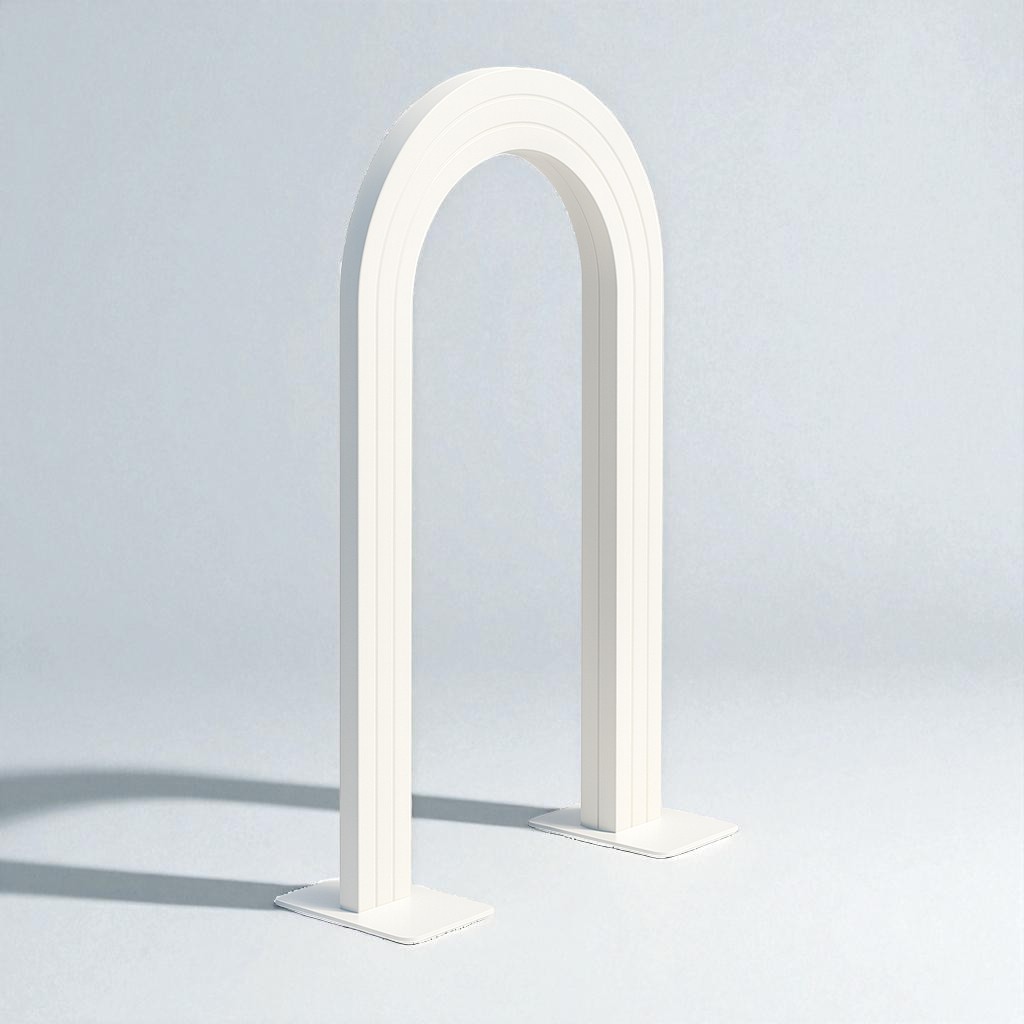 Arco Romano Branco em MDF Cru Pintado 180x90 cm G Estrutura Para Painel de Festa