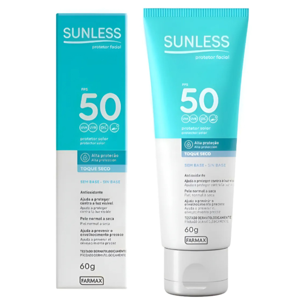 Protetor Solar Facial Fps50 Sunless S/Base 60g T.Seco S/Cor