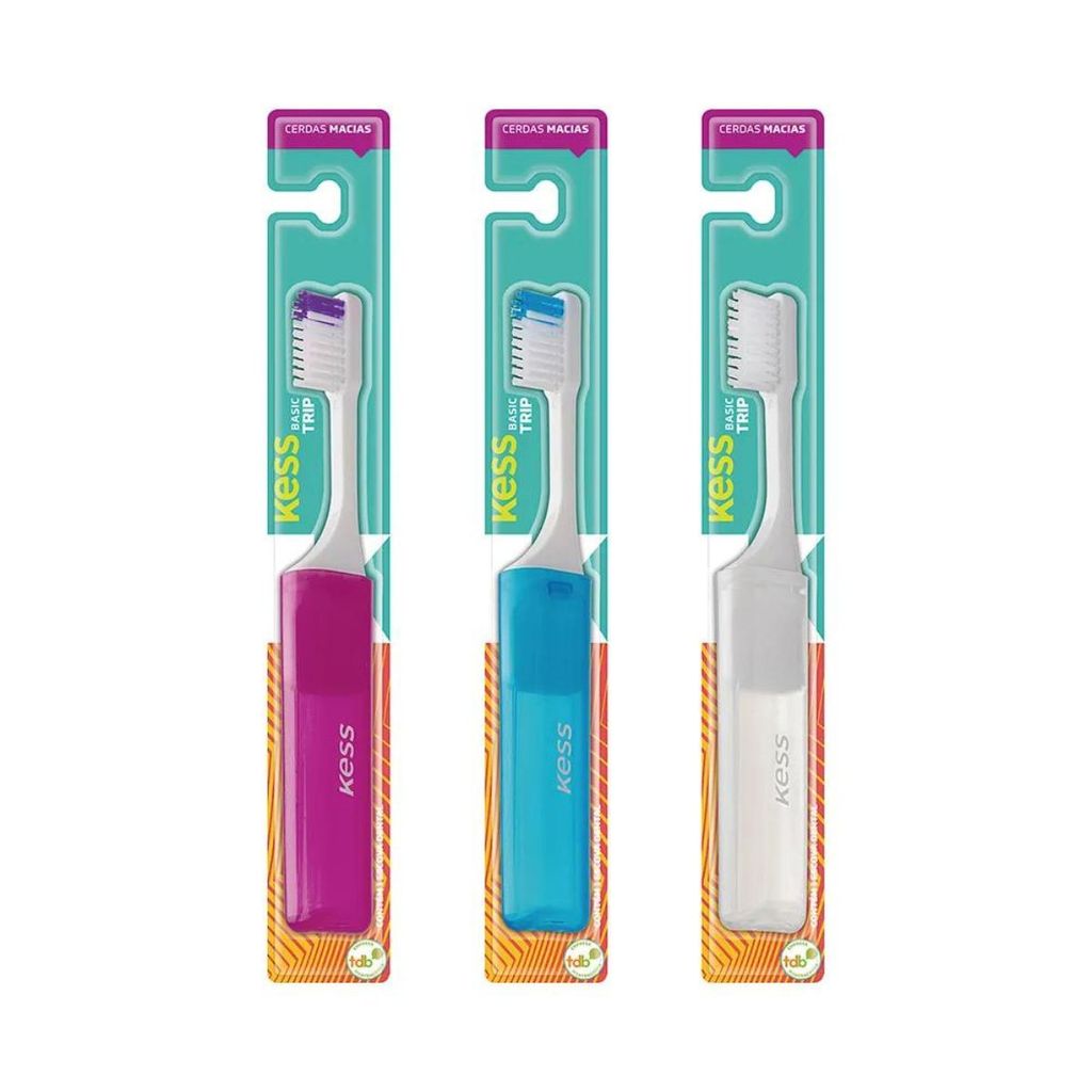 Escova de dentes Kess Basic trip macia 2563 em Oferta na Shopee