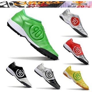 T90 men's society soccer shoes TF ic women's futsal shoes pink black em Oferta na Shopee