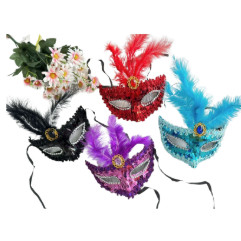 Máscara Veneza c/ Paete e Pena