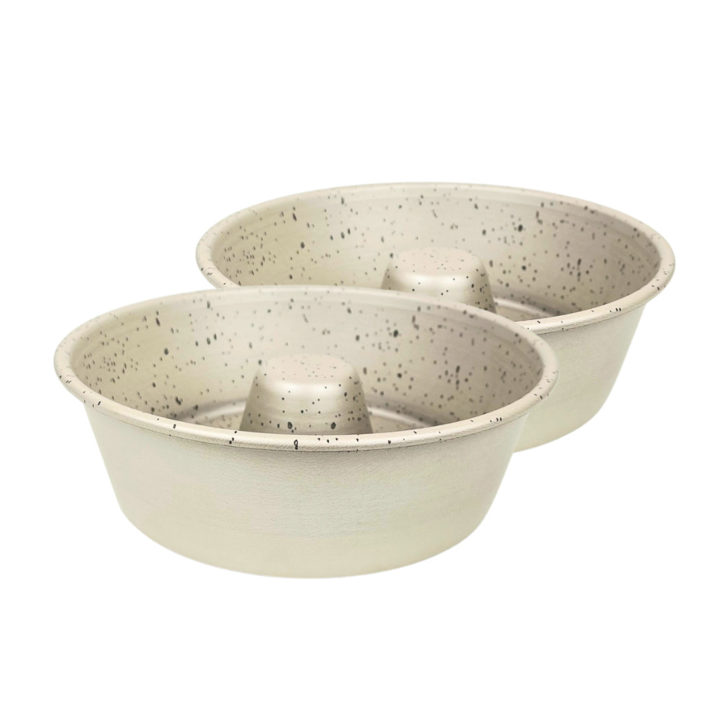 🍮Forma de Pudim Bolo e Bolo Suíço Antiaderente Alumínio Reforçado Marfim (Kit 2 Formas Nº20) em Oferta na Shopee