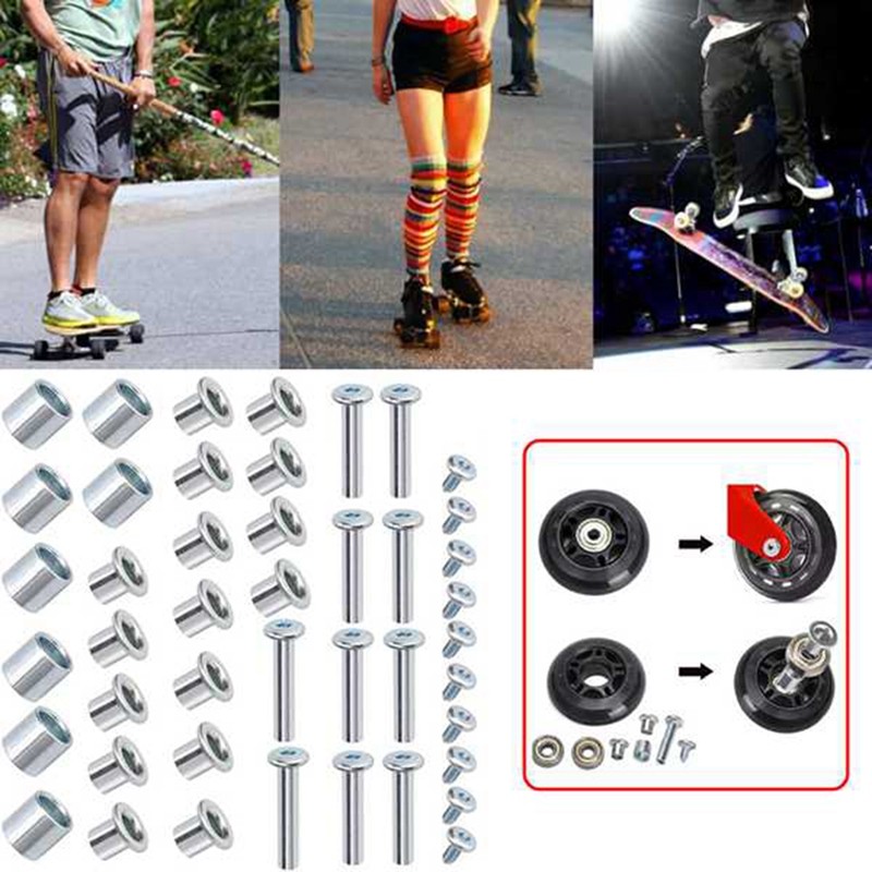 Espaçador De Eixo De Skate Em Linha , Rolamento De Roda , Peças De Reposição De Rolo Com E Parafusos Chave
