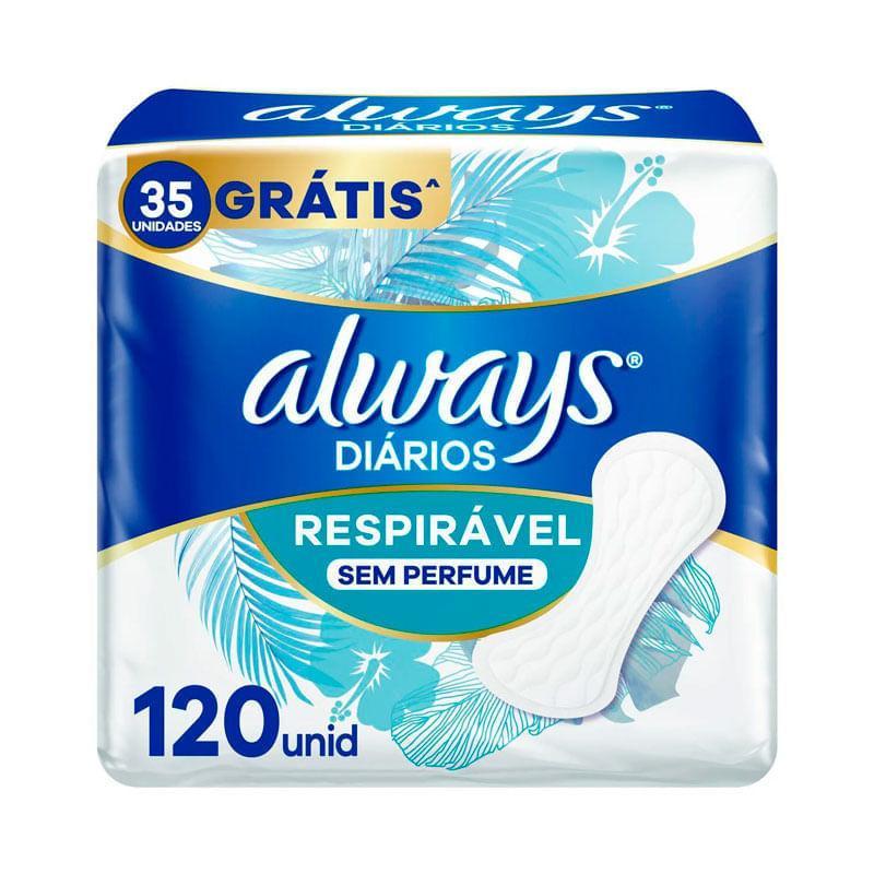 Protetor Diário Always Respirável Sem Perfume 120 Unidades em Oferta na Shopee