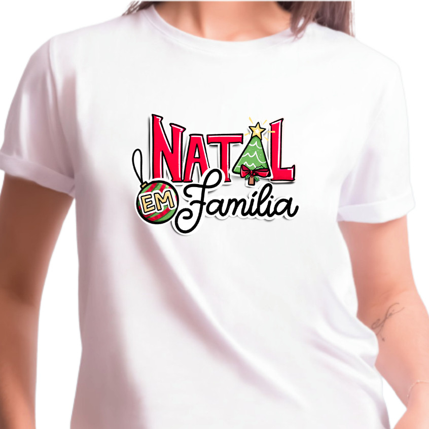 Camiseta Unissex de NATAL em Família  - est.255 Temática Natalina ZLprint