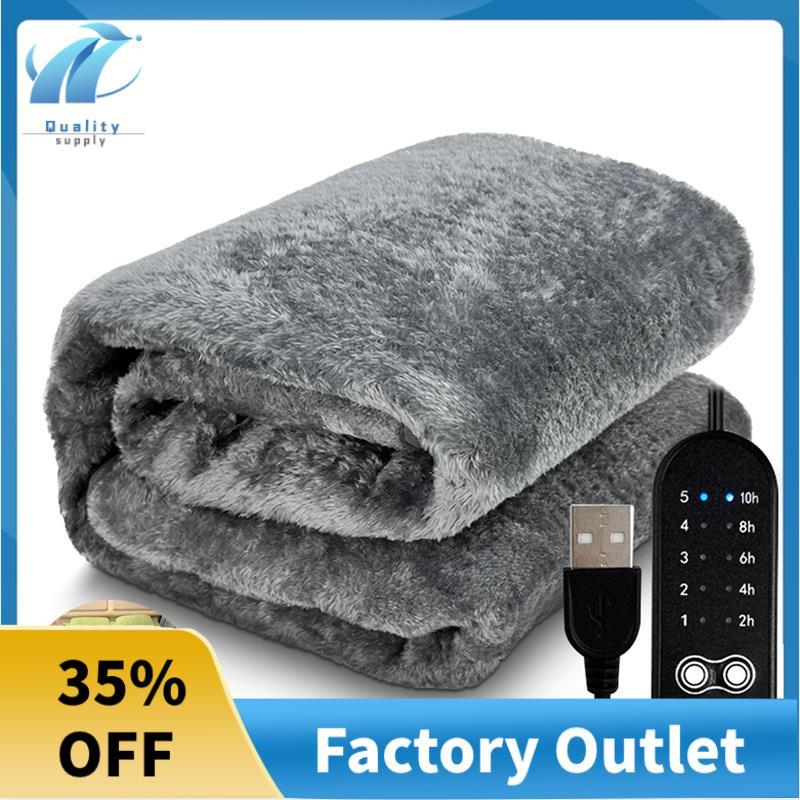 Excelente Cobertor De Aquecimento Elétrico Aquecedor USB Pelúcia Inverno Temperatura Ajustável Tempo Almofada 150x160 cm